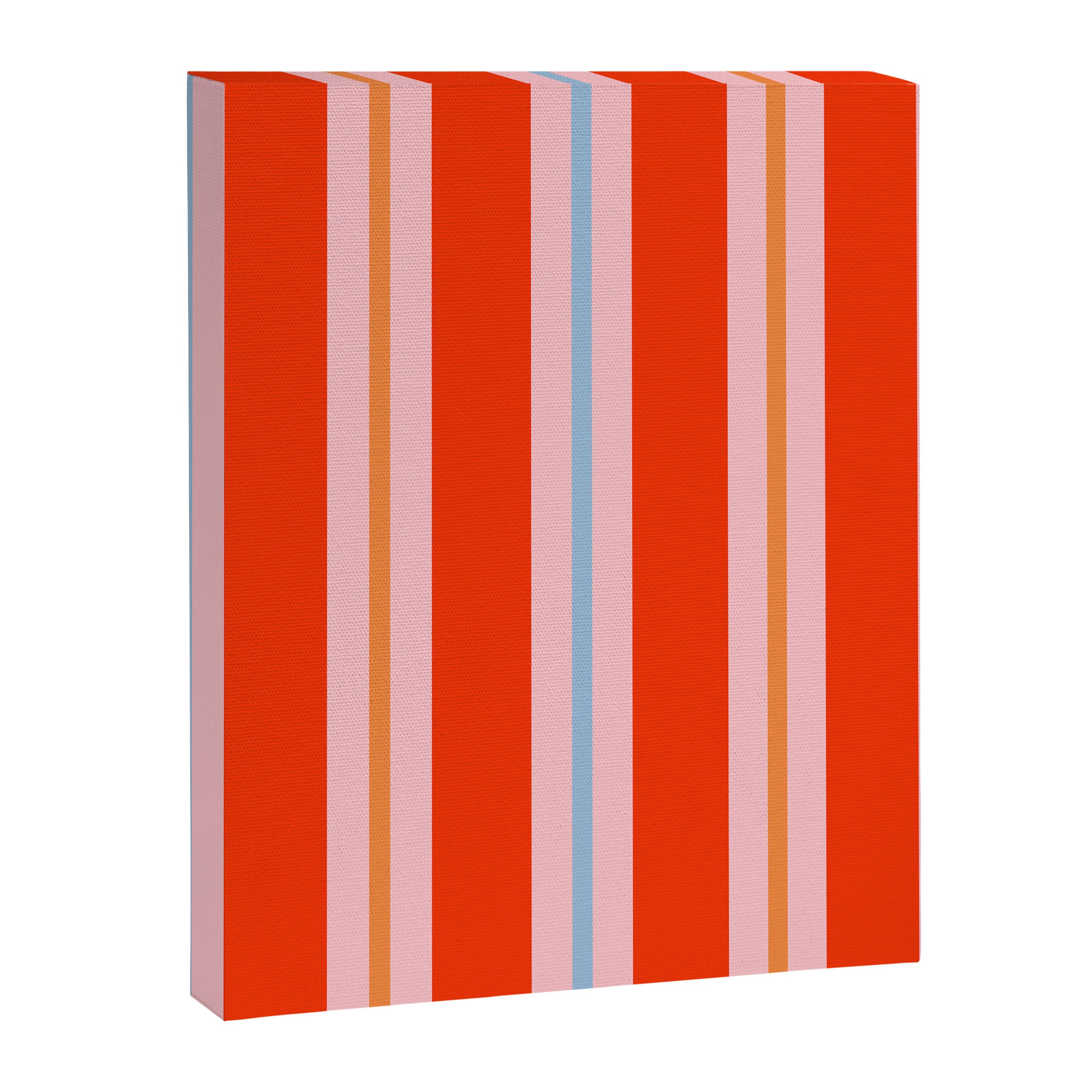 Bold Stripes Orange Pink Light Blue Canvas Print Gallery Image 8