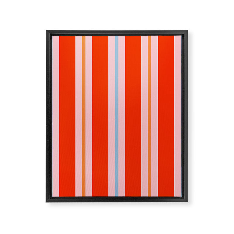 Bold Stripes Orange Pink Light Blue Framed Canvas Print Gallery Image 8