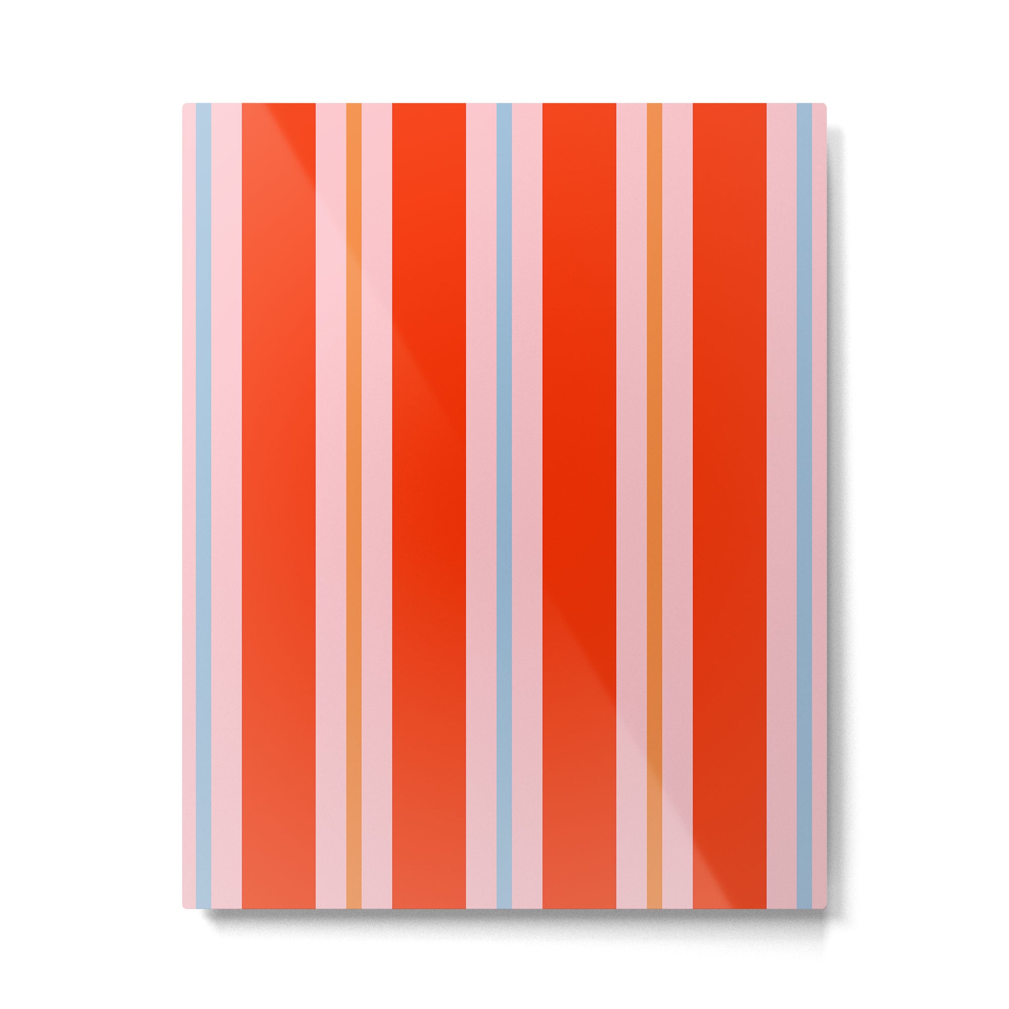 Bold Stripes Orange Pink Light Blue Metal Print Gallery Image 6