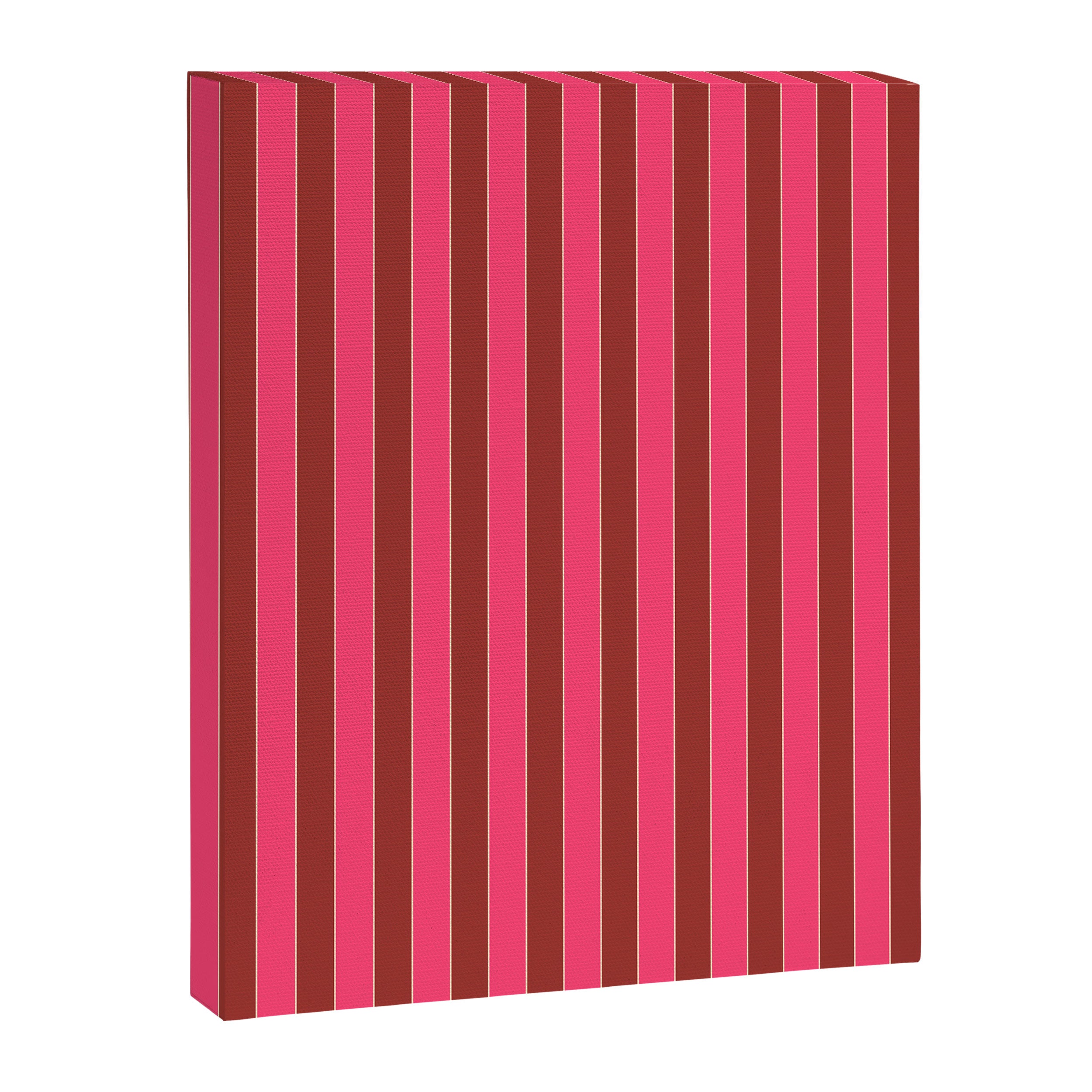 Bold Stripes Vertical Colorful Eclectic Lined Pink and Russet Pattern Canvas Print Gallery Image 6