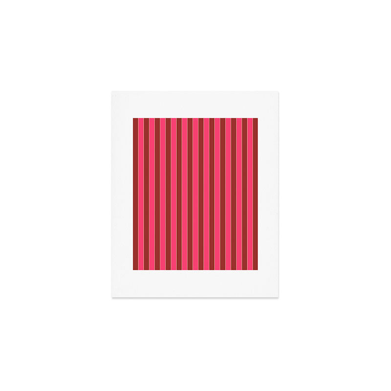 Bold Stripes Vertical Colorful Eclectic Lined Pink and Russet Pattern Art Print Gallery Image 1