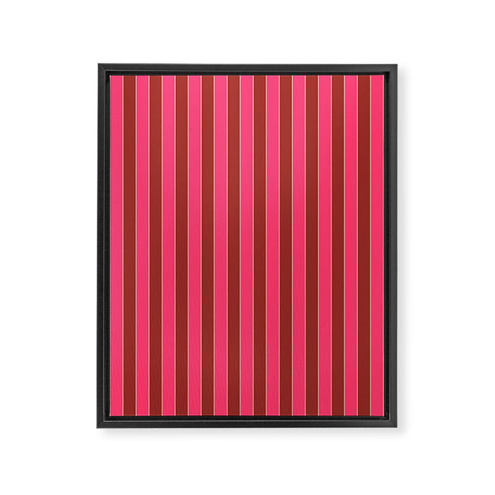 Bold Stripes Vertical Colorful Eclectic Lined Pink and Russet Pattern Framed Canvas Print Gallery Image 1