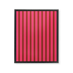 Bold Stripes Vertical Colorful Eclectic Lined Pink and Russet Pattern Framed Canvas Print Gallery Image 6