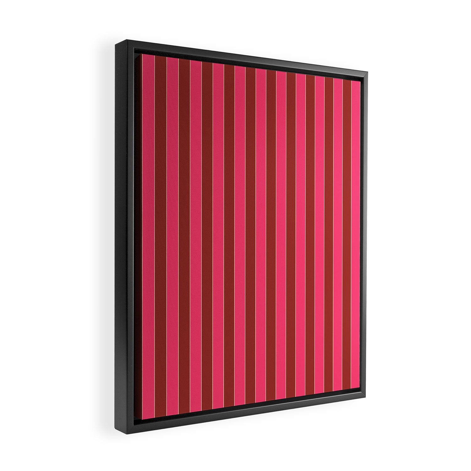 Bold Stripes Vertical Colorful Eclectic Lined Pink and Russet Pattern Framed Canvas Print Gallery Image 2