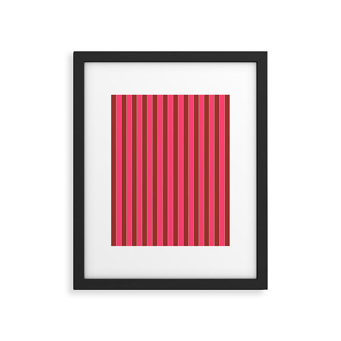 Bold Stripes Vertical Colorful Eclectic Lined Pink and Russet Pattern Framed Art Print Gallery Image 1