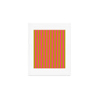 Bold Stripes Vertical Colorful Eclectic Pink and Chartreuse Pattern Art Print Gallery Image 1