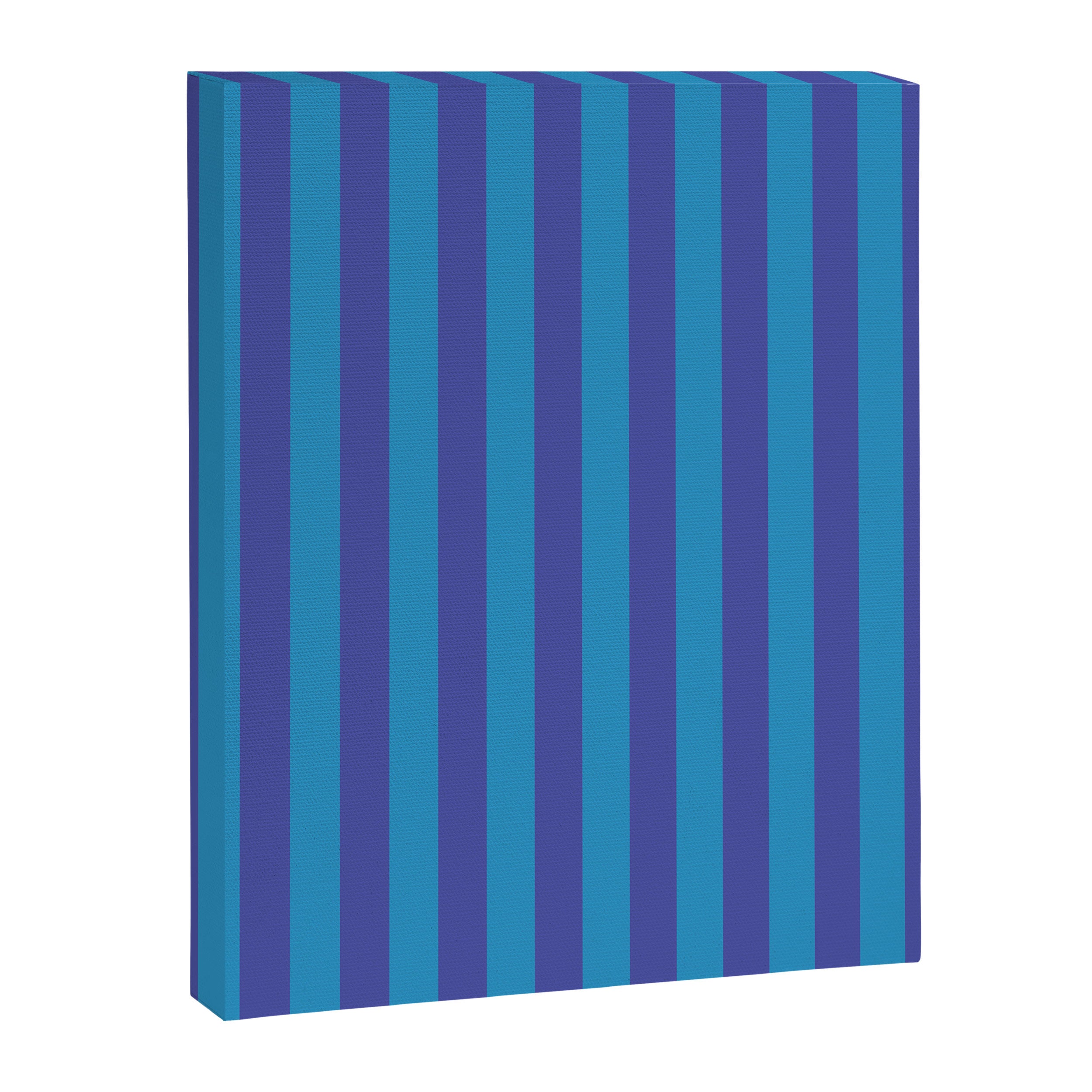Bold Vertical Stripes in Double Blue Canvas Print Gallery Image 8
