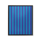 Bold Vertical Stripes in Double Blue Framed Canvas Print Gallery Image 8