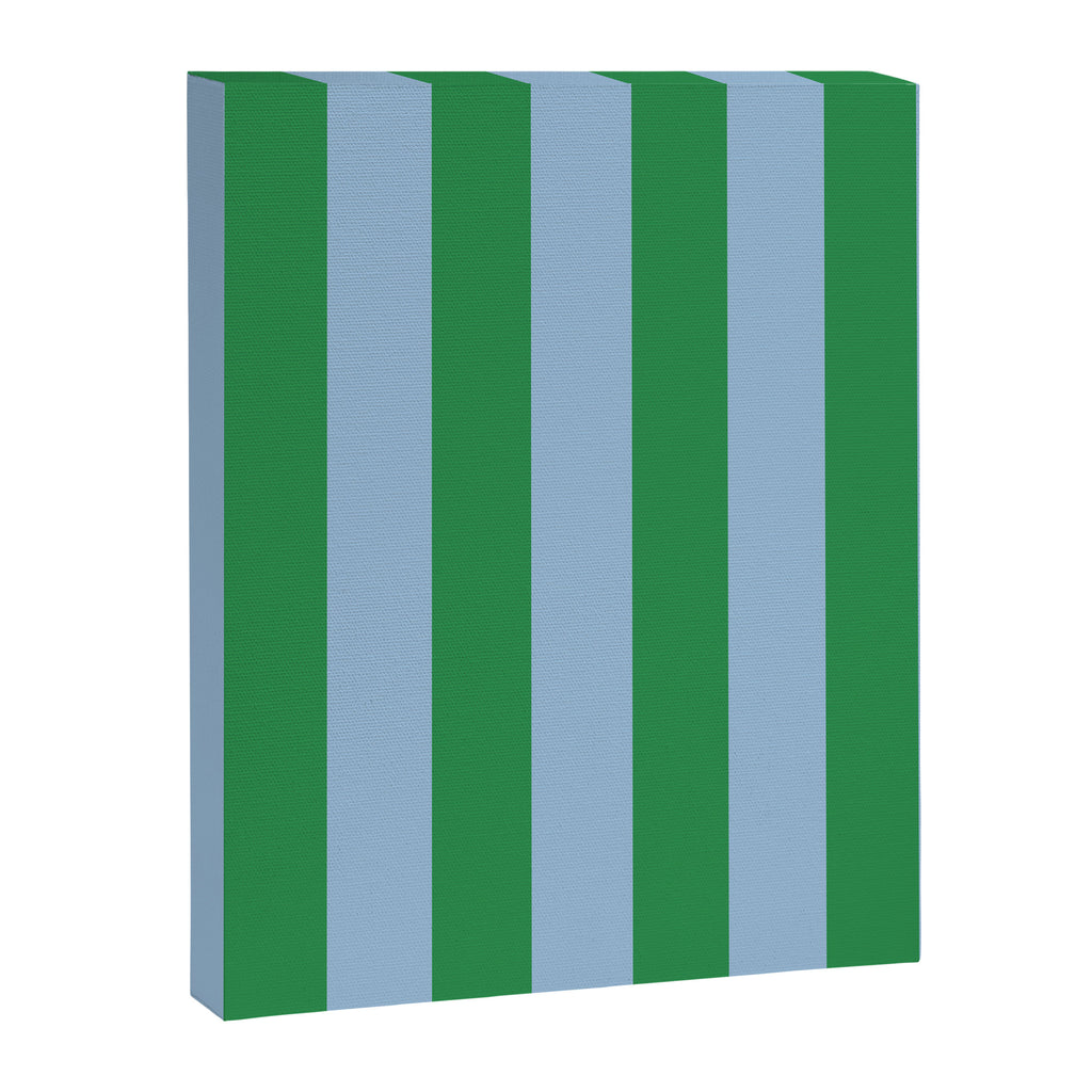 Bold Vertical Stripes in Green and Light Blue Canvas Print Gallery Image 8