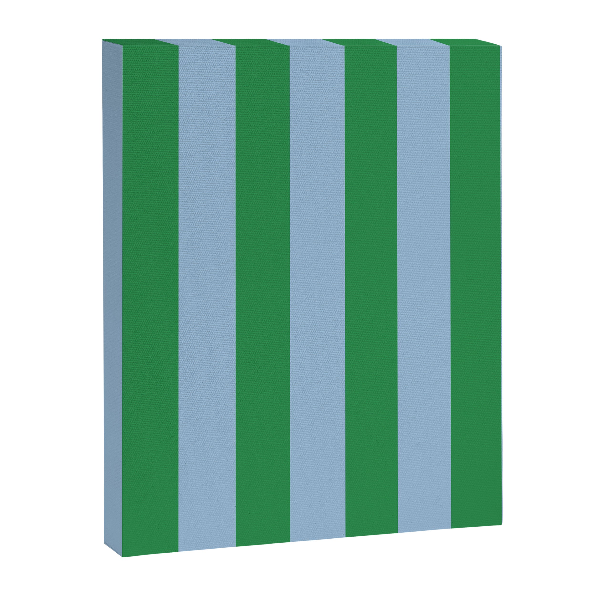 Bold Vertical Stripes in Green and Light Blue Canvas Print Gallery Image 8