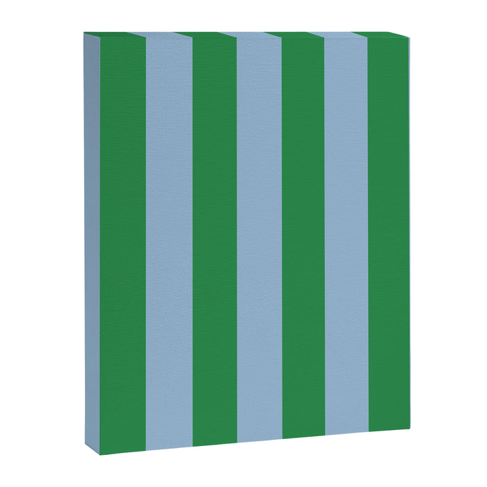 Bold Vertical Stripes in Green and Light Blue Canvas Print Gallery Image 1