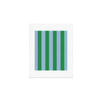 Bold Vertical Stripes in Green and Light Blue Art Print Gallery Image 1