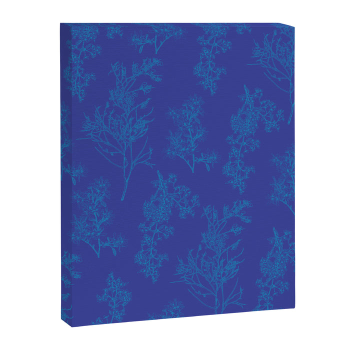 Botanical Cottage Floral Pattern in Bold Blue Tones Canvas Print Gallery Image 1