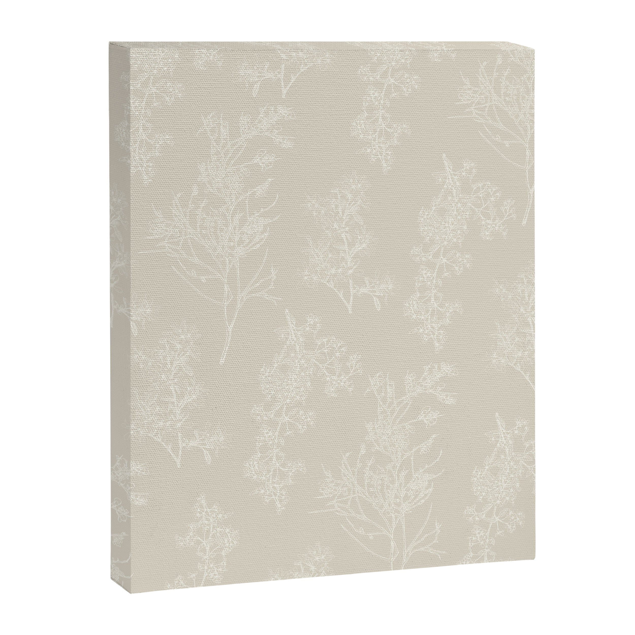 Botanical Cottage Floral Pattern in Light Mushroom Beige and Cream Canvas Print Gallery Image 8
