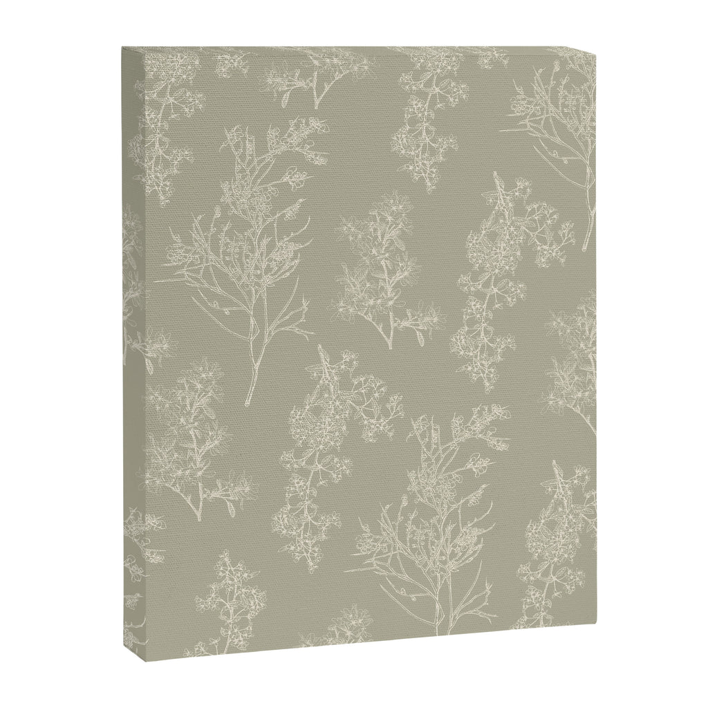 Botanical Cottage Floral Pattern in Muted Sage Canvas Print Gallery Image 8