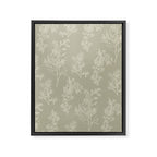 Botanical Cottage Floral Pattern in Muted Sage Framed Canvas Print Gallery Image 8