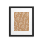 Botanical Cottage Floral Pattern in Neutral Camel Framed Art Print Gallery Image 6
