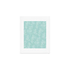 Botanical Cottage Floral Pattern in Pale Teal Art Print Gallery Image 1