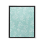 Botanical Cottage Floral Pattern in Pale Teal Framed Canvas Print Gallery Image 8