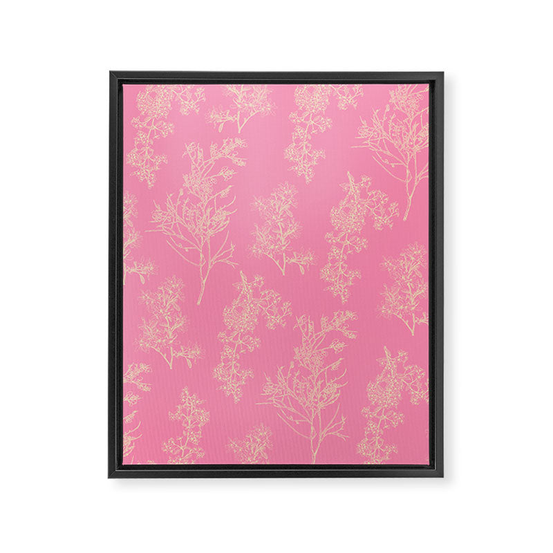 Botanical Cottage Floral Pattern in Pink and Cream Framed Canvas Print Gallery Image 8