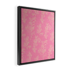Botanical Cottage Floral Pattern in Pink and Cream Framed Canvas Print Gallery Image 2