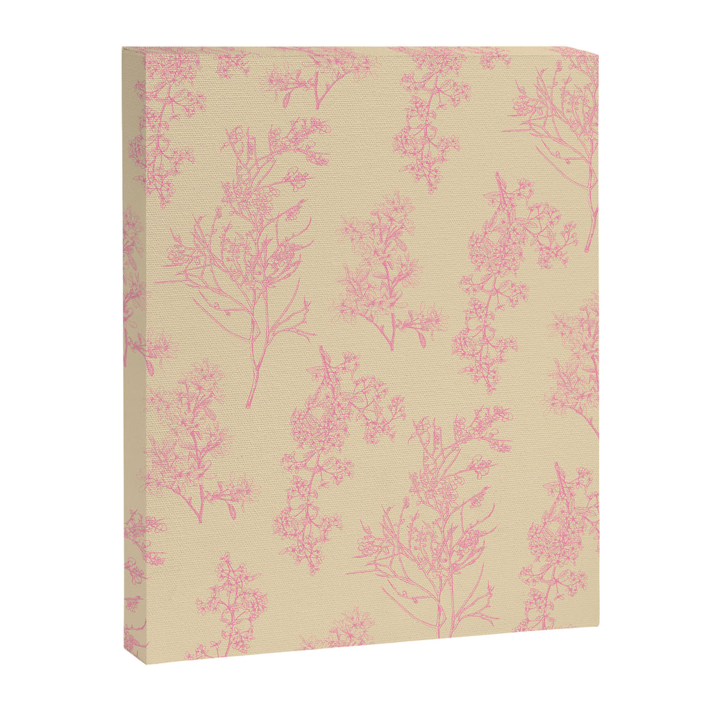 Botanical Cottage Floral Pattern in Pink Cream Canvas Print Gallery Image 8
