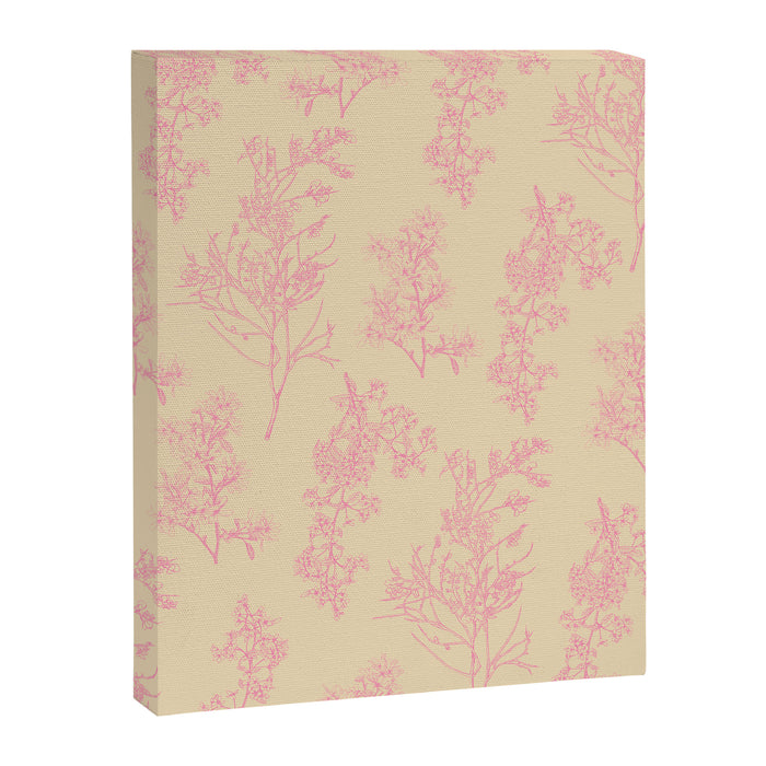 Botanical Cottage Floral Pattern in Pink Cream Canvas Print Gallery Image 1