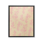 Botanical Cottage Floral Pattern in Pink Cream Framed Canvas Print Gallery Image 8