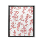 Botanical Cottage Floral Pattern in Red and White Framed Canvas Print Gallery Image 8