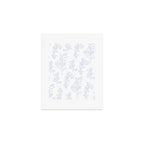 Botanical Cottage Floral Pattern in Soft Light Blue and White Art Print Gallery Image 1