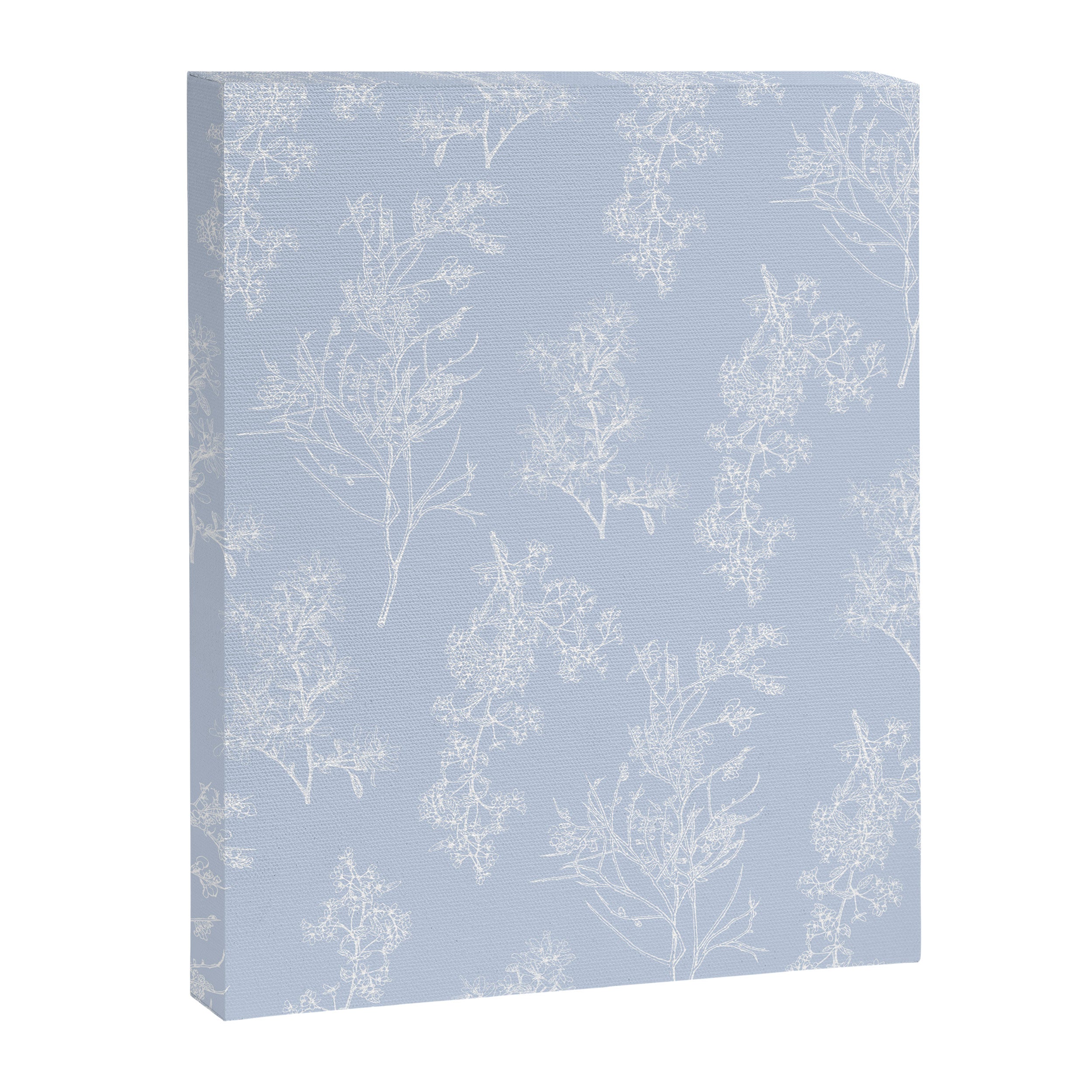 Botanical Cottage Floral Pattern in Soft Light Blue Canvas Print Gallery Image 8