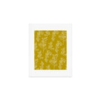 Botanical Cottage Pattern in Olive Chartreuse and Cream Art Print Gallery Image 1