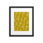 Botanical Cottage Pattern in Olive Chartreuse and Cream Framed Art Print Gallery Image 6