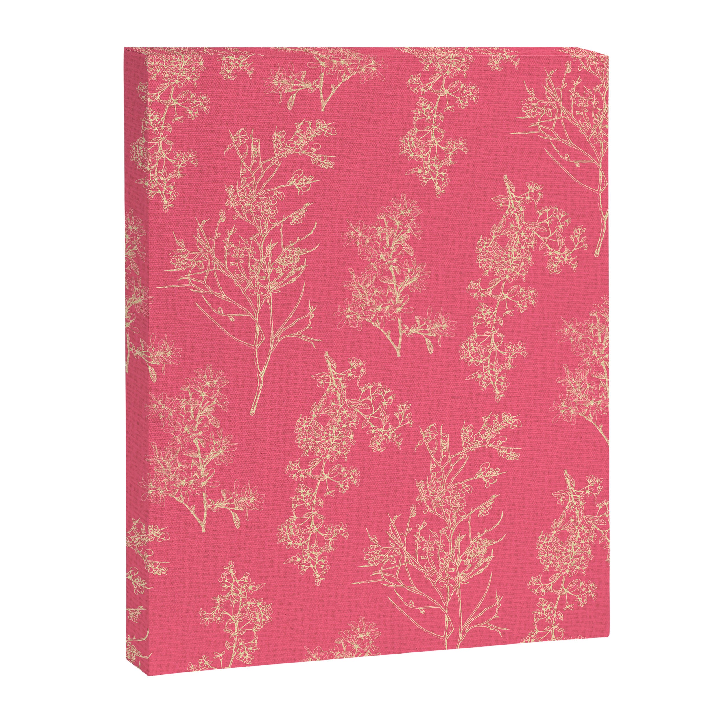 Botanical Cottage Woven Look Pattern in Eclectic Pink and Cream Canvas Print Gallery Image 8