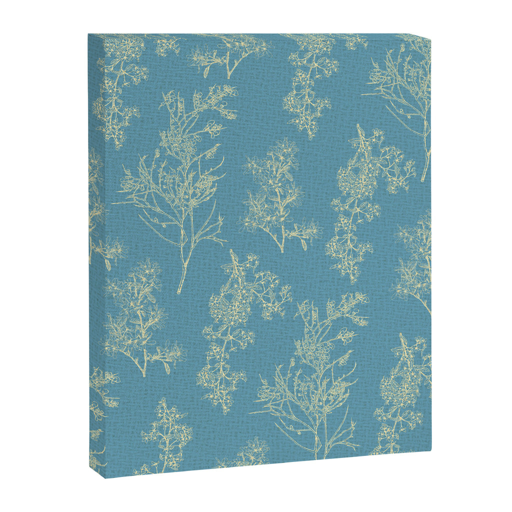 Botanical Cottage Woven Look Pattern in Light Blue Canvas Print Gallery Image 8