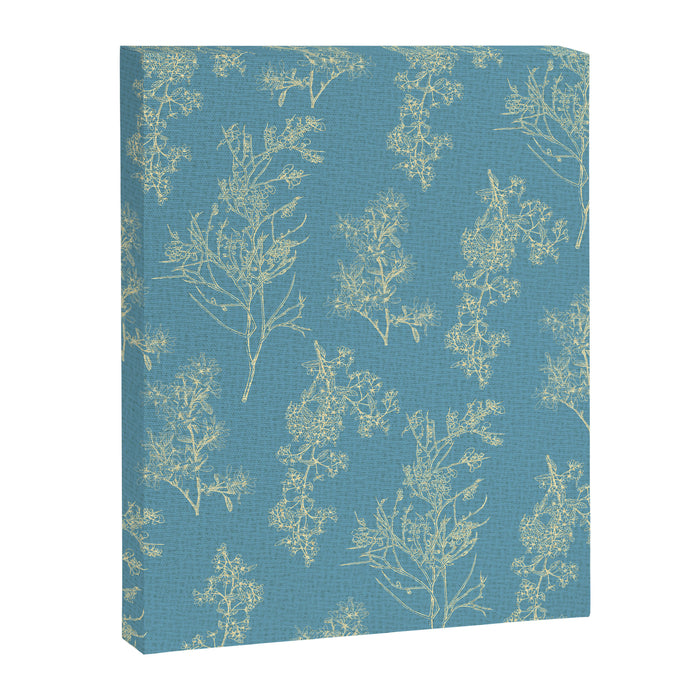Botanical Cottage Woven Look Pattern in Light Blue Canvas Print Gallery Image 1