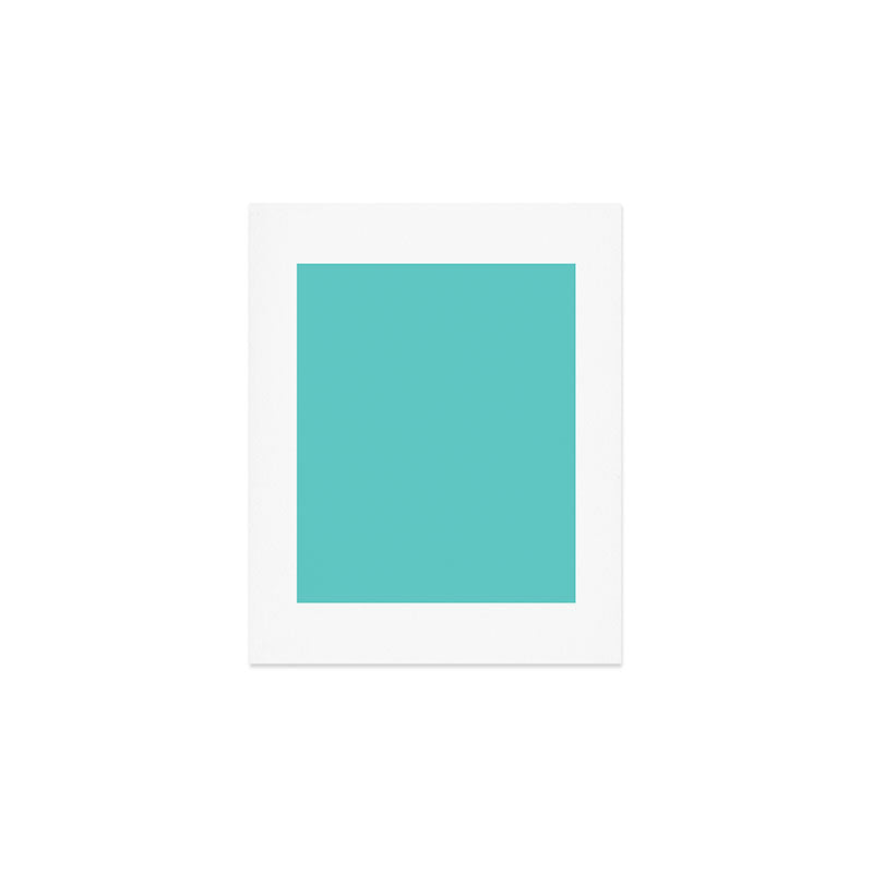 Bright Aqua Cyan Blue-Green Turquoise Solid  Art Print Gallery Image 1