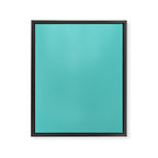 Bright Aqua Cyan Blue-Green Turquoise Solid  Framed Canvas Print Gallery Image 8