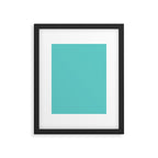 Bright Aqua Cyan Blue-Green Turquoise Solid  Framed Art Print Gallery Image 6