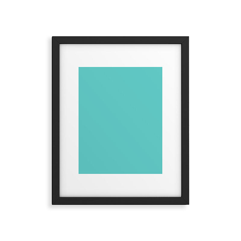 Bright Aqua Cyan Blue-Green Turquoise Solid  Framed Art Print Gallery Image 6