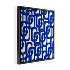Bright Blue and White Mid-century Modern Loop Pattern  Framed Canvas Print Gallery Image 2