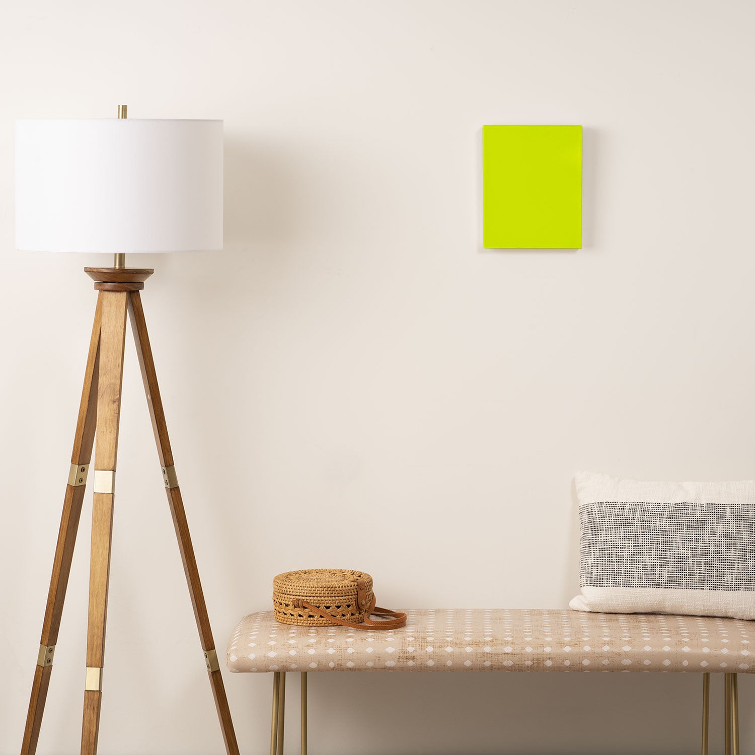 Bright Chartreuse Yellow Solid Color Canvas Print Gallery Image 2