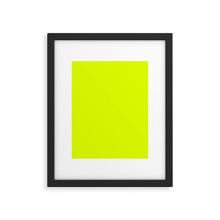 Bright Chartreuse Yellow Solid Color Framed Art Print Gallery Image 1