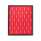 Bright Geo Chain Block Stripe Vertical Pattern in Preppy Pink and Red Framed Canvas Print Gallery Image 8