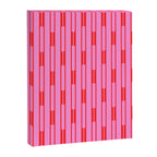 Bright Geo Chain Block Stripe Vertical Pattern Preppy Pink and Red Canvas Print Gallery Image 8