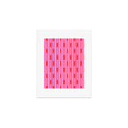 Bright Geo Chain Block Stripe Vertical Pattern Preppy Pink and Red Art Print Gallery Image 1