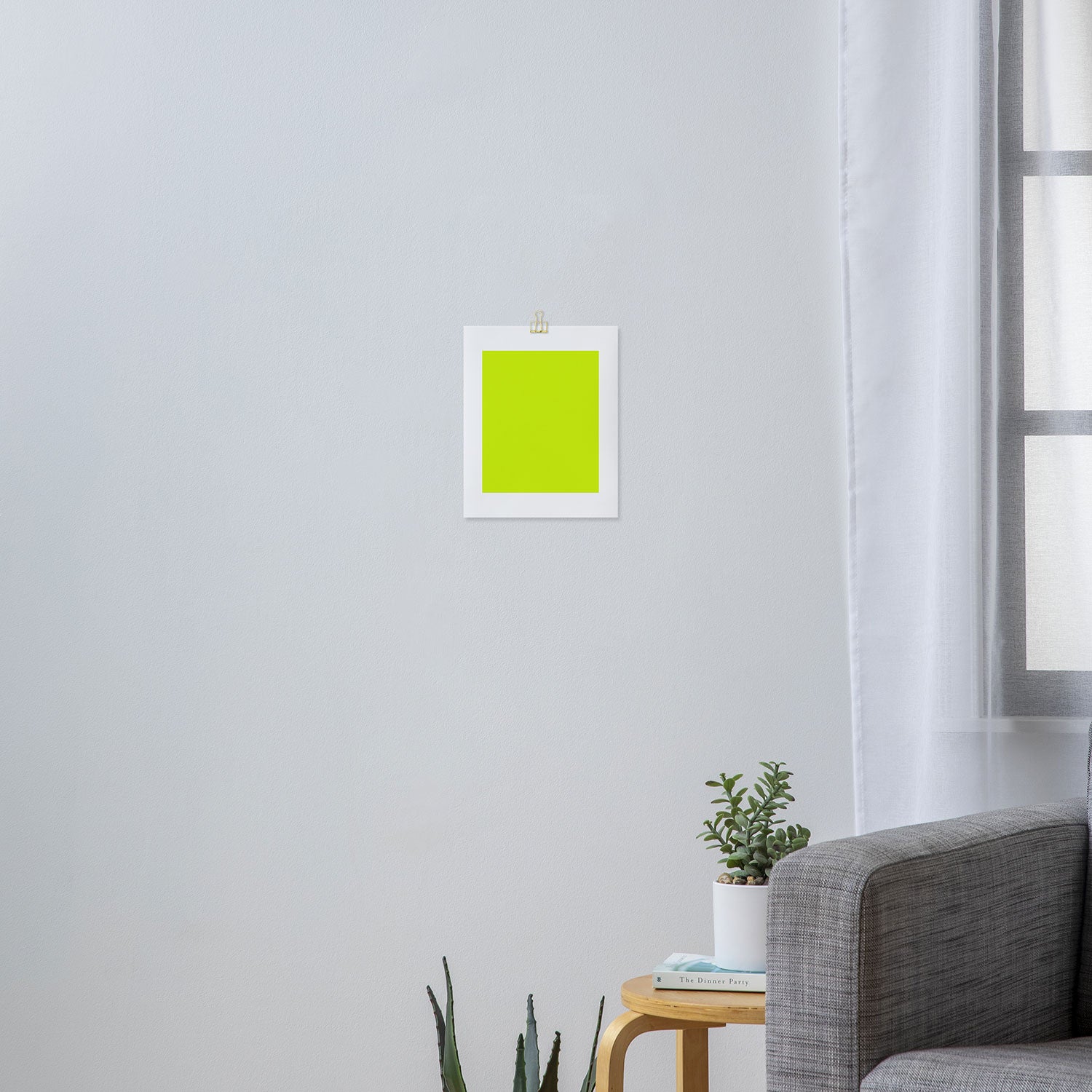 Bright Neon Yellow Green Chartreuse Solid Color Art Print Gallery Image 3