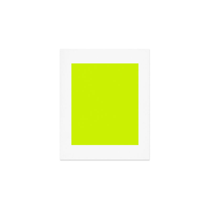 Bright Neon Yellow Green Chartreuse Solid Color Art Print Gallery Image 1