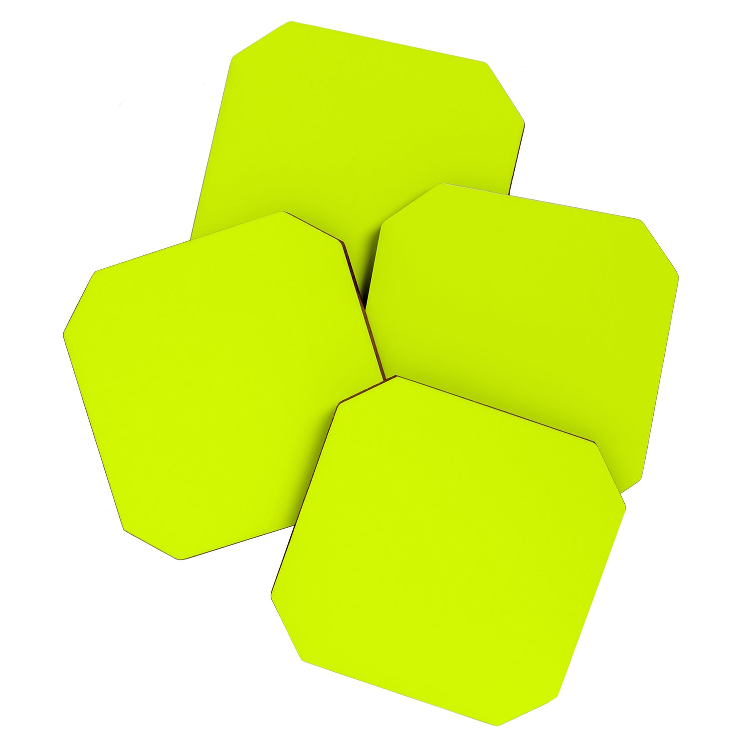 Bright Neon Yellow Green Chartreuse Solid Color Coaster Gallery Image 1