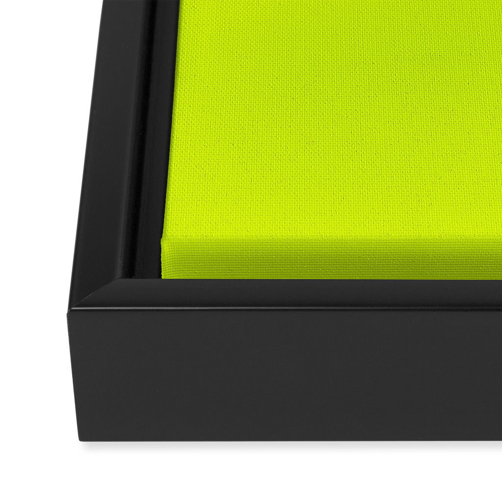 Bright Neon Yellow Green Chartreuse Solid Color Framed Canvas Print Gallery Image 3